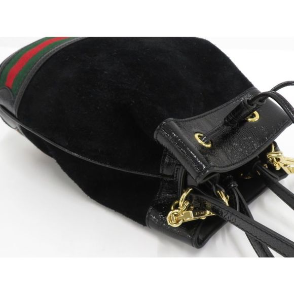Gucci Ophidia Sherry Line Small Bucket Shoulder Bag Suede Black - Picture 5 of 9